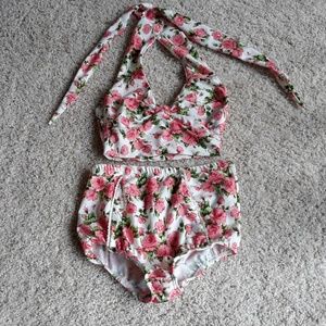 Collectif UK High Waist Retro Floral Bathing Suit